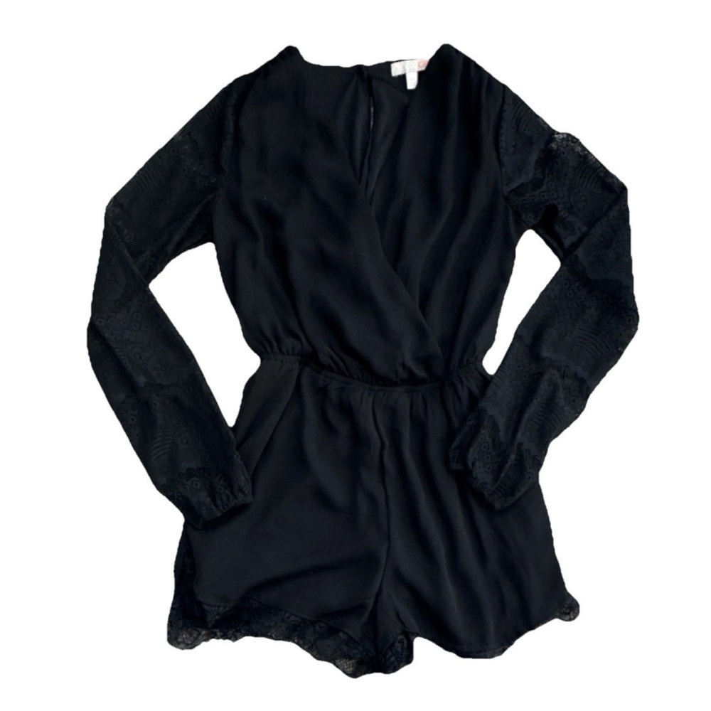 Gianni Bini Black Lace Detail Romper